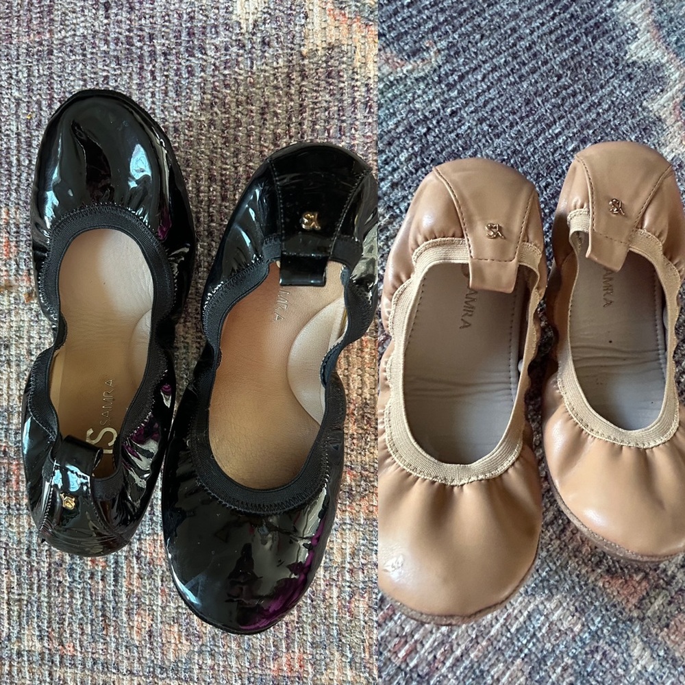 2 pairs Yosi Samra size 9 Blk patent and nude